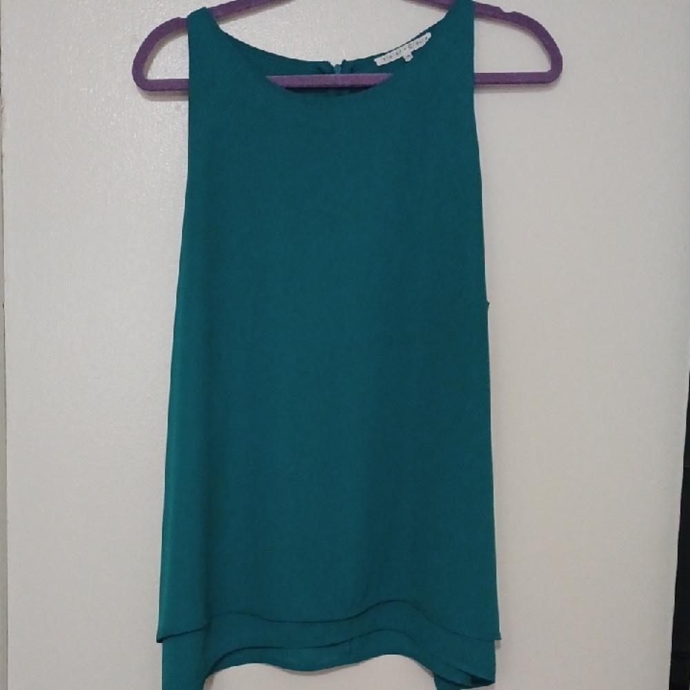 Blue Green Sleeveless Blouse